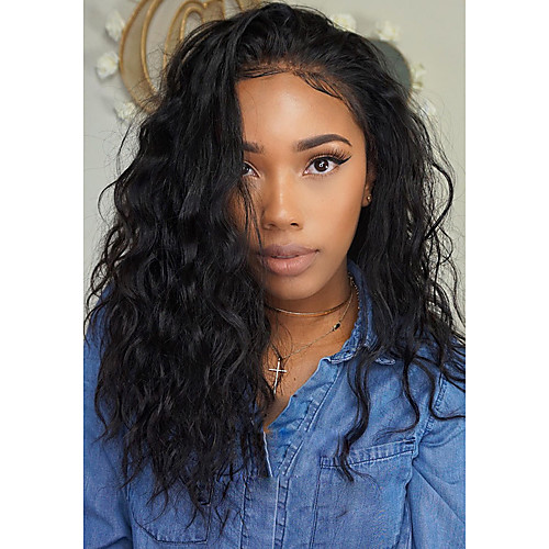 

100 human hair lace wigs pre plucked wigs brazilian water wave lace wig natural black glueless wavy full lace wigs with baby hair for black women