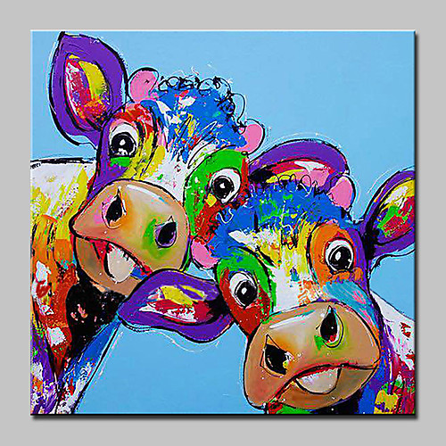 

Oil Painting Hand Painted Square Animals Abstract Modern Contemporary Stretched Canvas