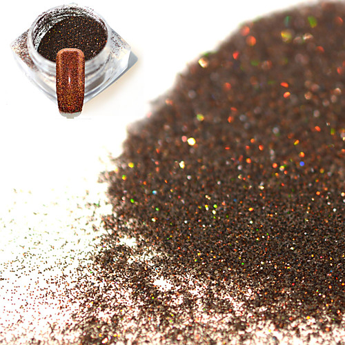 

0 2g bottle fashion dark brown shining pigment decoration nail art glitter holographic fine powder diy charm shining design jx14