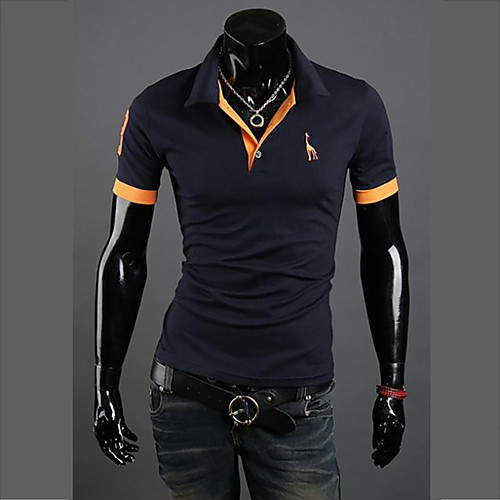 

Men's Polo Graphic Solid Colored Plus Size Short Sleeve Daily Tops Cotton Active White Black Blue