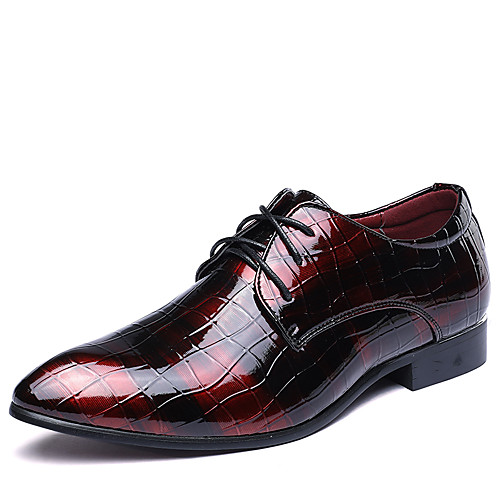 

Men's Dress Shoes Bullock Shoes Derby Shoes Spring / Fall Business / Classic / British Wedding Party & Evening Office & Career Oxfords Walking Shoes Leather Wear Proof Black / Red / Blue / EU40