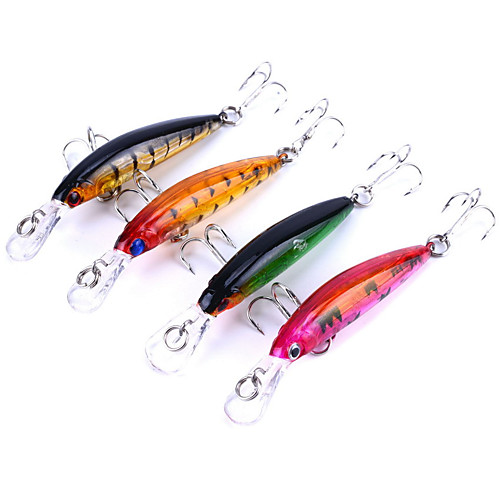 

4 pcs Hard Bait Minnow Fishing Lures Hard Bait Minnow Lure Packs Floating Sinking Bass Trout Pike Sea Fishing Bait Casting Spinning Plastics / Freshwater Fishing / Bass Fishing / Lure Fishing