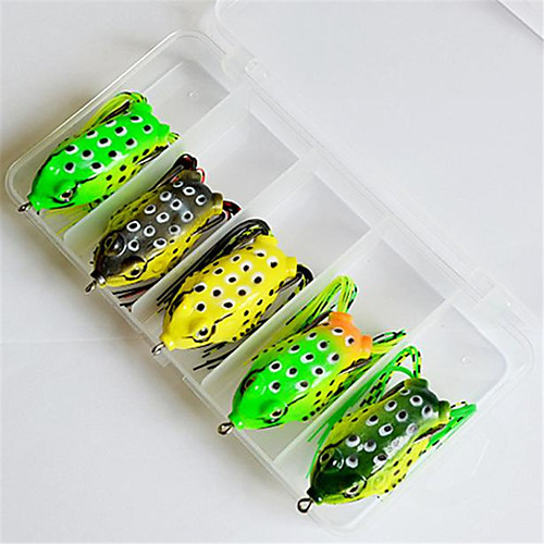 

5 pcs Fishing Hooks Fishing Lures Soft Bait Frog Hollow Floating Bass Trout Pike Bait Casting Plastics