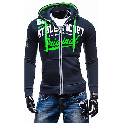 

Men's Hoodie Jacket Graphic Text Letter Hooded Daily Sports Weekend Active Hoodies Sweatshirts Long Sleeve Black Light gray Dark Gray / Spring / Fall / Winter
