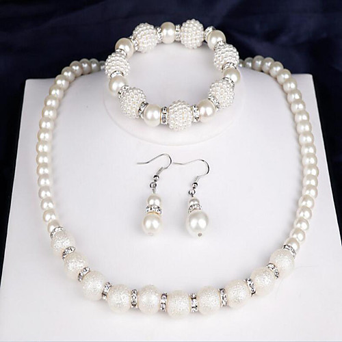 

Women's Bridal Jewelry Sets Ladies Fashion Elegant everyday Pearl Earrings Jewelry White For Wedding Party Anniversary Congratulations Gift Daily