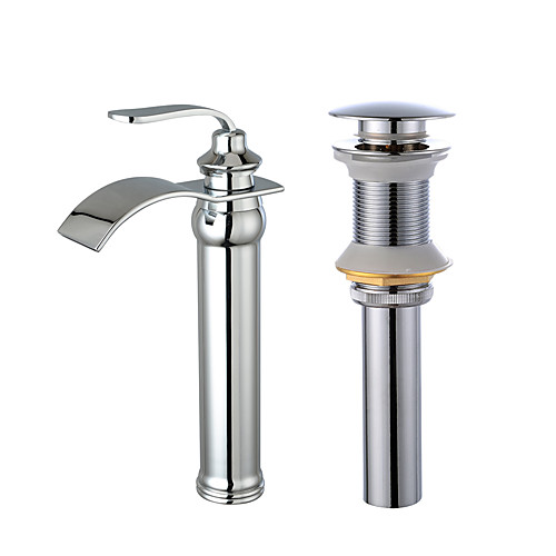 

Faucet Set - Waterfall Chrome Centerset Single Handle One HoleBath Taps