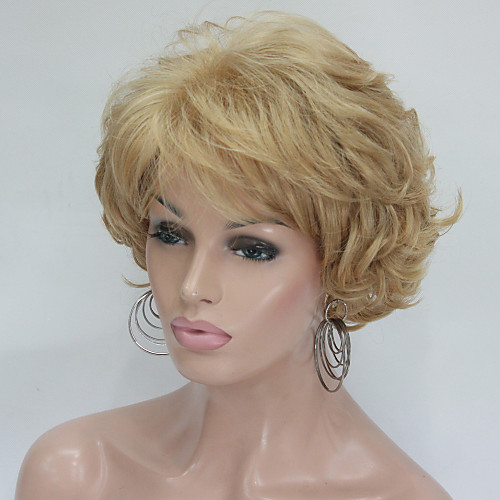 

Synthetic Wig Curly Curly Layered Haircut Wig Blonde Short Blonde Synthetic Hair Women's Blonde StrongBeauty