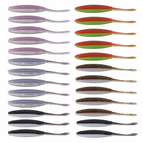 

25 pcs Soft Bait Fishing Lures Soft Bait Shad Grub Floating Bass Trout Pike Sea Fishing Fly Fishing Bait Casting Silicon Rubber Soft Plastic / Ice Fishing / Spinning / Jigging Fishing / Carp Fishing