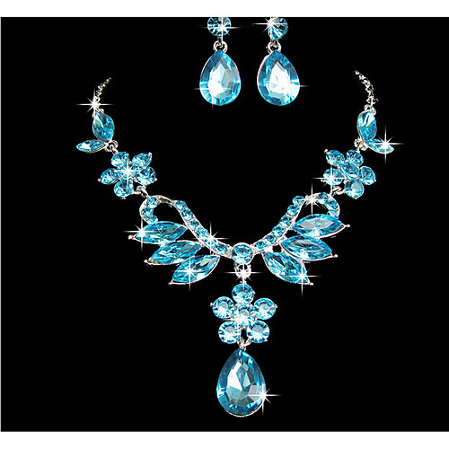 

Women's Jewelry Set Pendant Flower Earrings Jewelry Purple / Blue For Wedding Party Special Occasion Anniversary Birthday