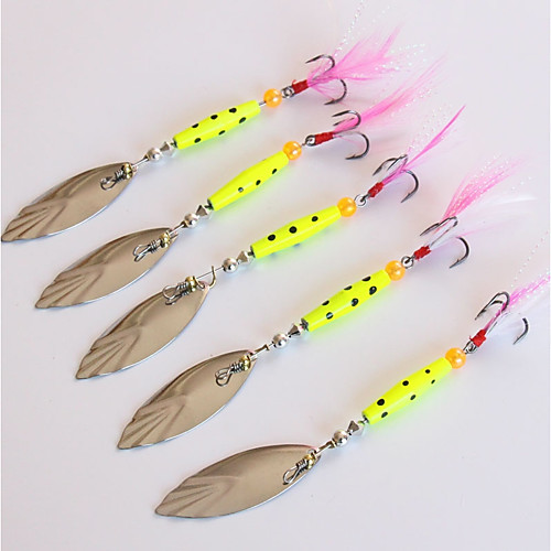 

5 pcs Metal Bait Spinner Baits Spoons Buzzbait & Spinnerbait Spoons Lure Packs Metal Bait Spinnerbaits Sinking Fast Sinking Bass Trout Pike Sea Fishing Spinning Bass Fishing