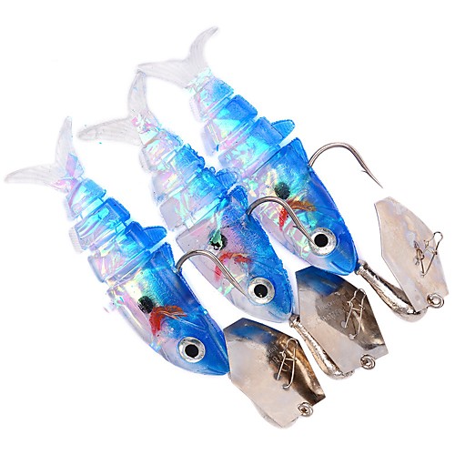 

3 pcs Fishing Lures Jig Head Shad Soft Jerkbaits Sinking Bass Trout Pike Sea Fishing Bait Casting Spinning