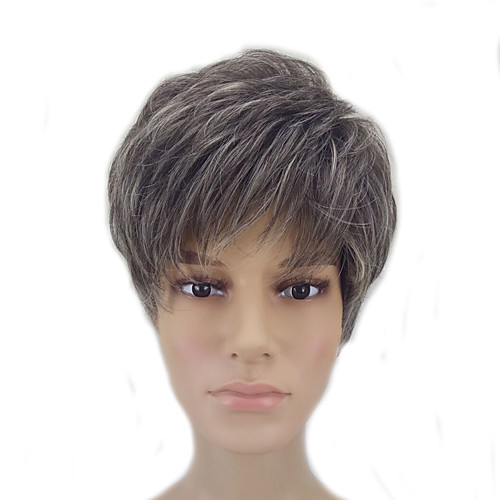 

Synthetic Wig Straight Straight Pixie Cut Wig Short Grey Synthetic Hair Women's Gray hairjoy
