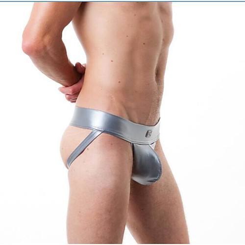 

Men's Ultra Sexy Panties Solid Color / Solid Colored Low Waist Silver M L XL