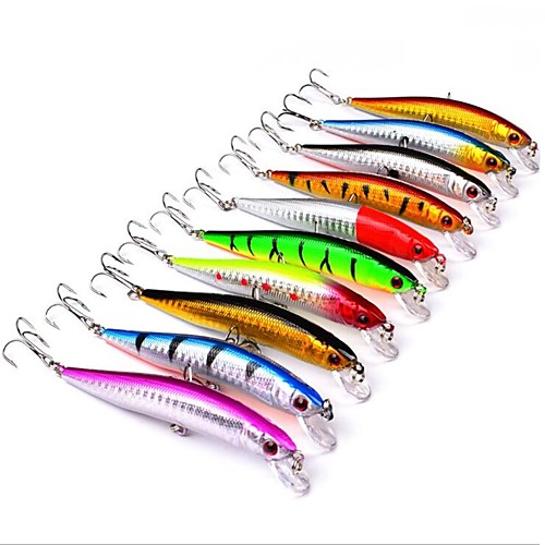 

10 pcs Swimbaits Minnow Fishing Lures Minnow lifelike 3D Eyes Floating Bass Trout Pike Sea Fishing Bait Casting Spinning