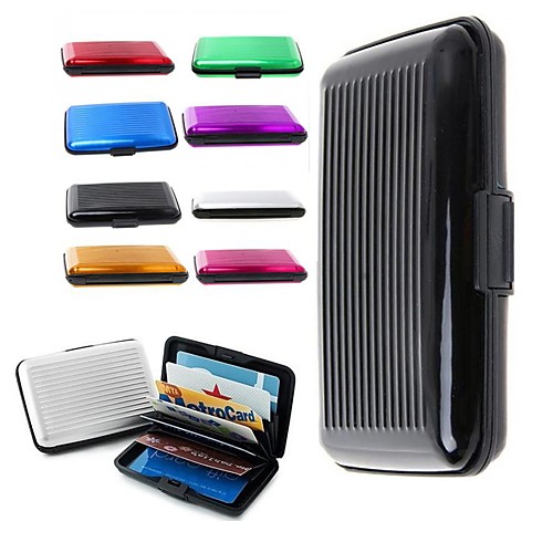 

Deluxe Aluma Case Wallet Credit Card Holder Protect RFID Scanning Metal Ramdon Color