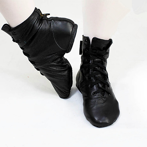 

Women's Jazz Shoes Ballroom Shoes Line Dance Flat Boots Flat Heel Black