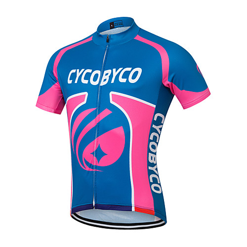 

Men's Short Sleeve Cycling Jersey Blue / White Floral Botanical Bike Shirt Sweatshirt Jersey Quick Dry Sports Polyester Coolmax 100% Polyester Clothing Apparel / Stretchy / Lycra