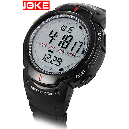 

Men's Sport Watch Military Watch Smartwatch Quartz Digital Silicone Multi-Colored 30 m Water Resistant / Waterproof Alarm Calendar / date / day Digital Charm Classic Vintage Casual Bangle - Black Gray