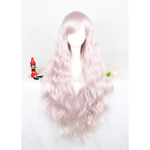 

Synthetic Wig Curly Curly Wig Pink Long Pink Synthetic Hair Women's Pink