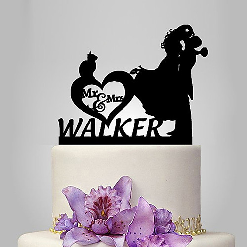 

Cake Topper Classic Theme / Romance / Wedding Classic Couple Plastic Wedding / Anniversary with 1 pcs Poly Bag