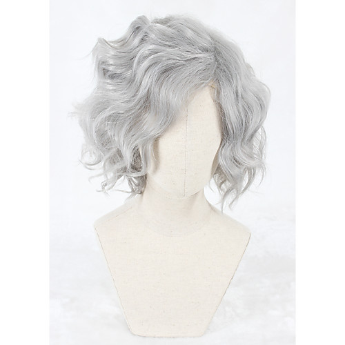 

Synthetic Wig Wig Short Grey Synthetic Hair Women's Gray