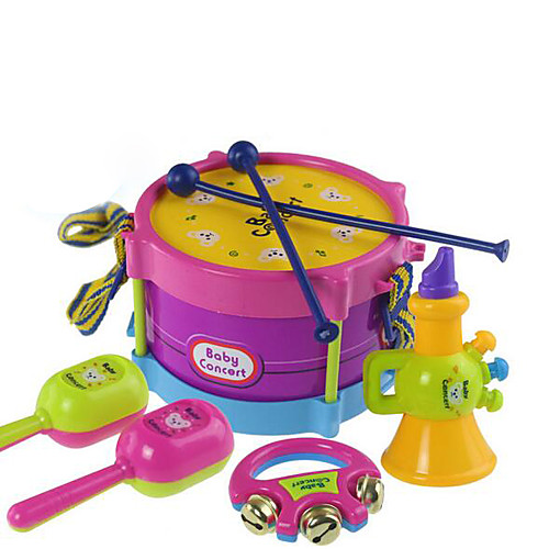 

Drum Set Dollhouse Accessory Educational Toy Drum Set Plastics for Kid's