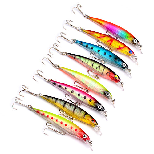 

8 pcs Fishing Lures Bass Trout Pike Sea Fishing Other Plastics