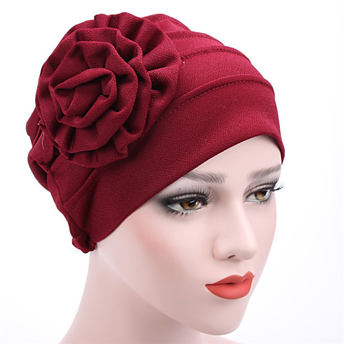 

Women's Turban Hat Flower Cotton Floppy Hat-Patchwork Mixed Color Spring & Fall Summer Navy Blue Wine Khaki