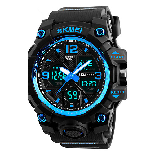 

SKMEI Men's Sport Watch Military Watch Analog - Digital Quartz Fashion Water Resistant / Waterproof Alarm Calendar / date / day / Quilted PU Leather / Japanese