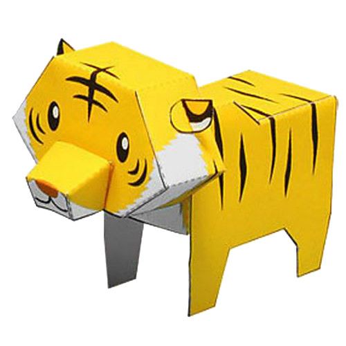 

3D Puzzle Paper Model Model Building Kit Tiger Animals DIY Classic Cartoon Kid's Unisex Toy Gift