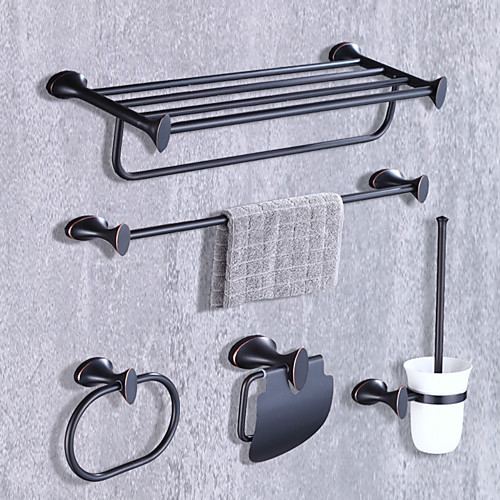 

Bathroom Accessory Set Modern Contemporary Metal 5pcs - Hotel bath Toilet Paper Holders / tower bar / tower ring Wall Mounted