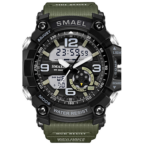 

SMAEL Men's Sport Watch Fashion Watch Analog - Digital Digital Casual Water Resistant / Waterproof Calendar / date / day Chronograph / Quilted PU Leather / Silicone / Japanese / Two Years