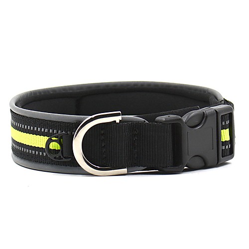 

Cat Dog Collar Reflective Portable Safety Solid Colored Nylon Black