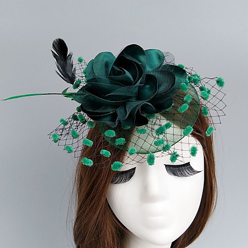 

Net Fascinators / Hats / Headwear with Floral 1pc Wedding / Special Occasion / Horse Race Headpiece