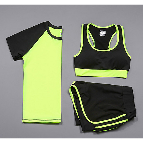 

Women's Spandex Activewear Set Workout Outfits Yoga Suit 3pcs Yoga Running Pilates Multifunctional Cycling Camping & Hiking Sportswear Compression Clothing Activewear Stretchy