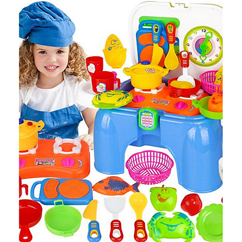 

Toy Kitchen Set Toy Dishes & Tea Sets Kids' Cooking Appliance Fun Plastics Kid's Toy Gift