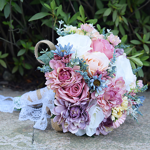

Wedding Flowers Bouquets Wedding Bead / Lace / Silk 11.8(Approx.30cm)