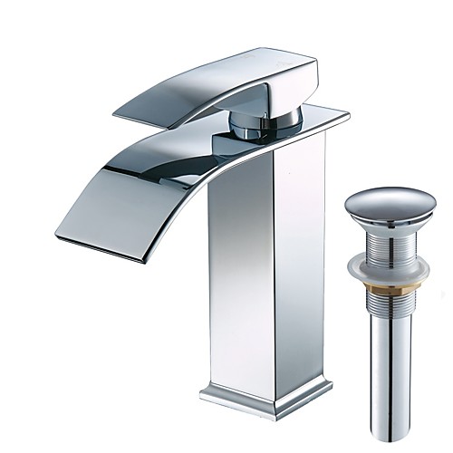 

Bathroom Sink Faucet - Waterfall Chrome Centerset Single Handle One HoleBath Taps