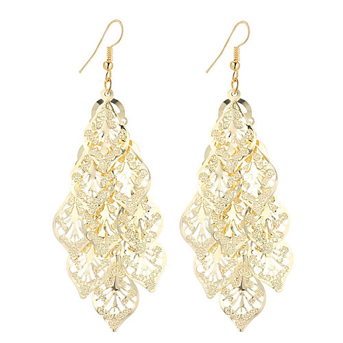 

Women's Drop Earrings Hollow Out filigree Leaf Ladies Dangling Vintage Bohemian Simple Style Fashion Silver Plated Gold Plated Earrings Jewelry Gold / Silver For Christmas Gifts Wedding Party Special