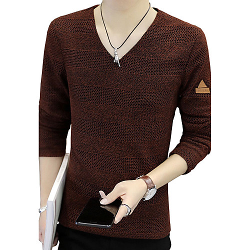 

Men's T shirt Solid Colored Plus Size Long Sleeve Daily Tops Cotton Streetwear Black Blue Red