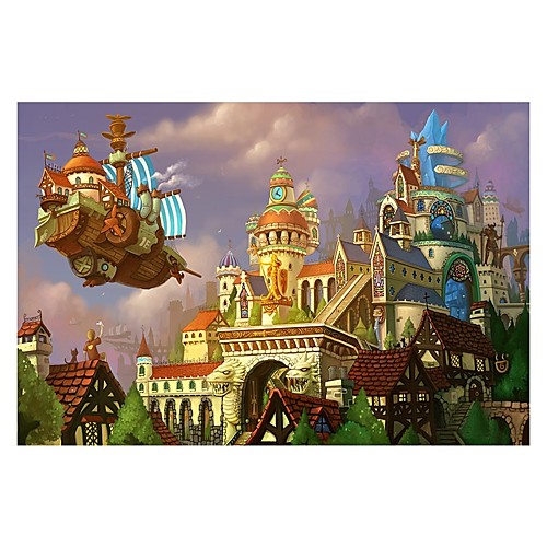 

Castle Chinese Architecture Cartoon Jigsaw Puzzle Adult Puzzle Jumbo Wooden Anime Adults' Toy Gift