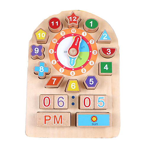 

Montessori Teaching Tool Wooden Puzzle Math Toy Time Teaching Clock Educational Toy Education Wooden Kid's Toy Gift