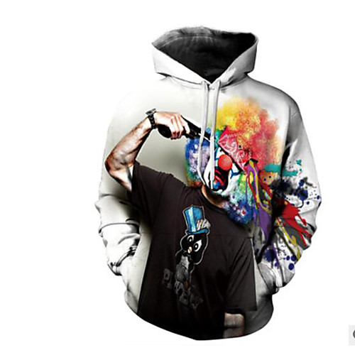 

Men's Hoodie Optical Illusion Hooded Going out Hoodies Sweatshirts Long Sleeve White / Spring / Fall