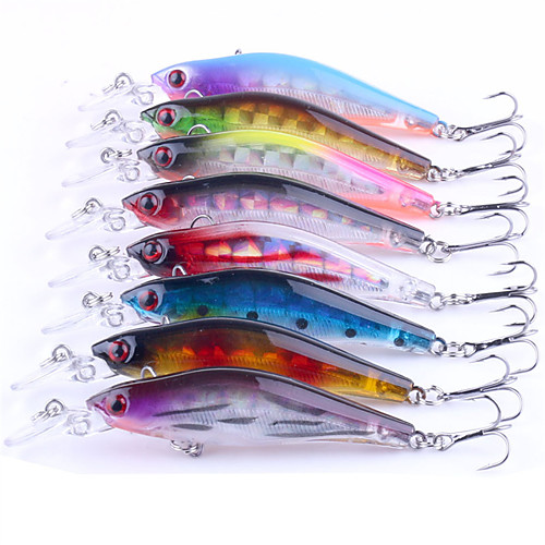 

8 pcs Minnow Sinking Bass Trout Pike Bait Casting Plastic