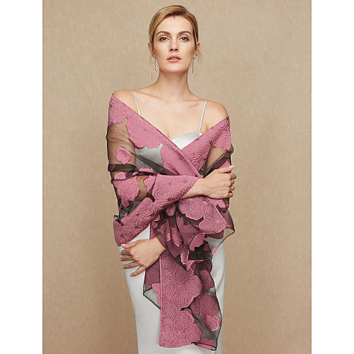 

Shawls Chiffon Wedding / Party / Evening Women's Wrap With Floral / Appliques / Flower