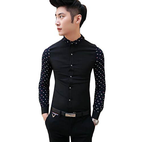 

Men's Shirt Solid Colored Long Sleeve Daily Tops Casual White Black Blue