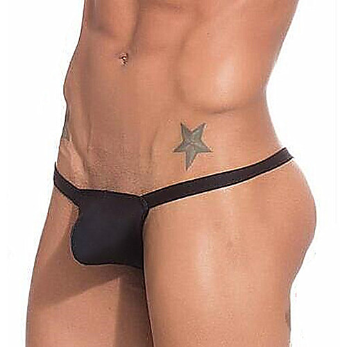 

Men's G-string Underwear Solid Colored 1 Piece Low Waist Black White Blue M L XL