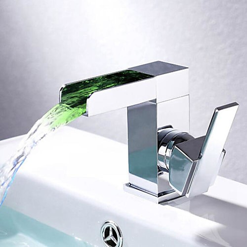 

Bathroom Sink Faucet - Waterfall Chrome Centerset Single Handle One Hole