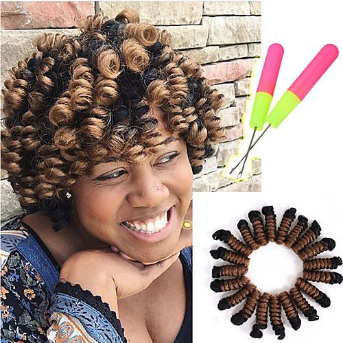 

Braiding Hair Curly Bouncy Curl Crochet Pre-loop Crochet Braids Synthetic Hair 20 roots / pack 1pc / pack Hair Braids Ombre 100% kanekalon hair