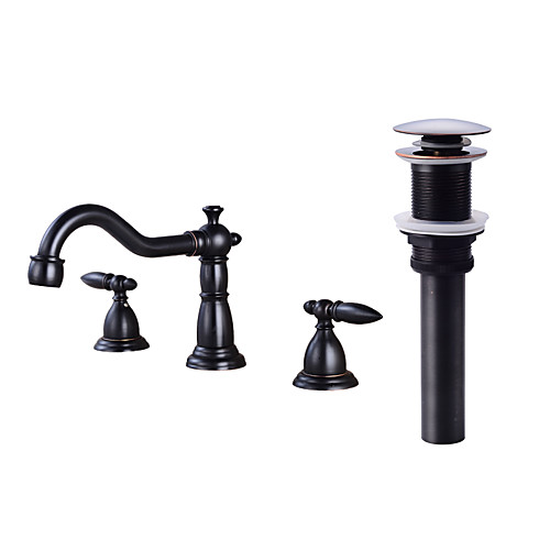 

Faucet Set - Widespread Oil-rubbed Bronze Widespread Two Handles Three HolesBath Taps